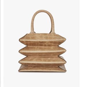 STAUD Hutton Bag Camel Croc-Embossed